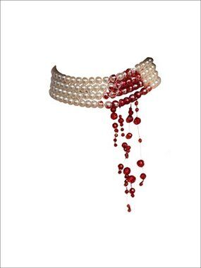 Handmade Vampire Choker Dripping Blood Imitation Pearl Necklace Halloween